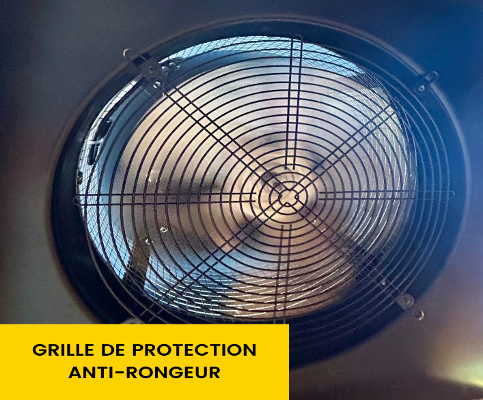 Extracteur d'air solaire avec une grille de protection anti-rongeur